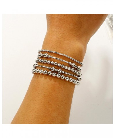 Gold Beaded Bracelets For Women 5pcs Silver $10.19 Bracelets