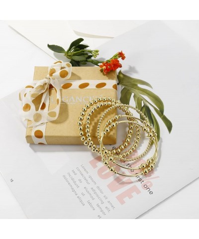 Gold Beaded Bracelets For Women 5pcs Silver $10.19 Bracelets