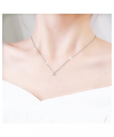 Dainty Long Pendant Necklaces for Women Dainty Silver Initial Necklaces For Women Gold Filled Layered Silver Necklaces For Wo...