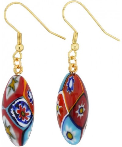 GlassOfVenice Murano Glass Mosaic Millefiori Olive Earrings - Gold $25.28 Earrings