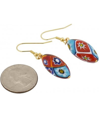 GlassOfVenice Murano Glass Mosaic Millefiori Olive Earrings - Gold $25.28 Earrings