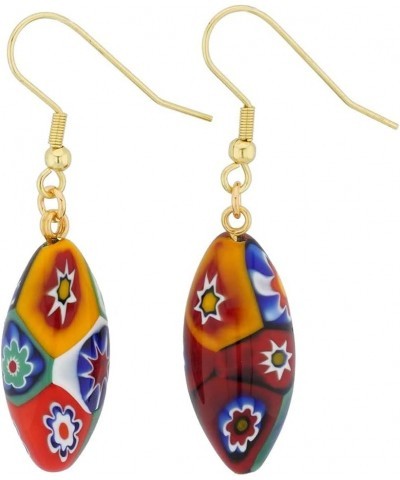 GlassOfVenice Murano Glass Mosaic Millefiori Olive Earrings - Gold $25.28 Earrings