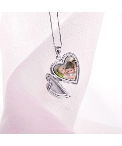 Sterling Silver Dog Paw Heart Locket Pendant Necklace - Includes 18 inch Chain 3/4 inch x 3/4 inch Locket + 2 Photos + Engrav...