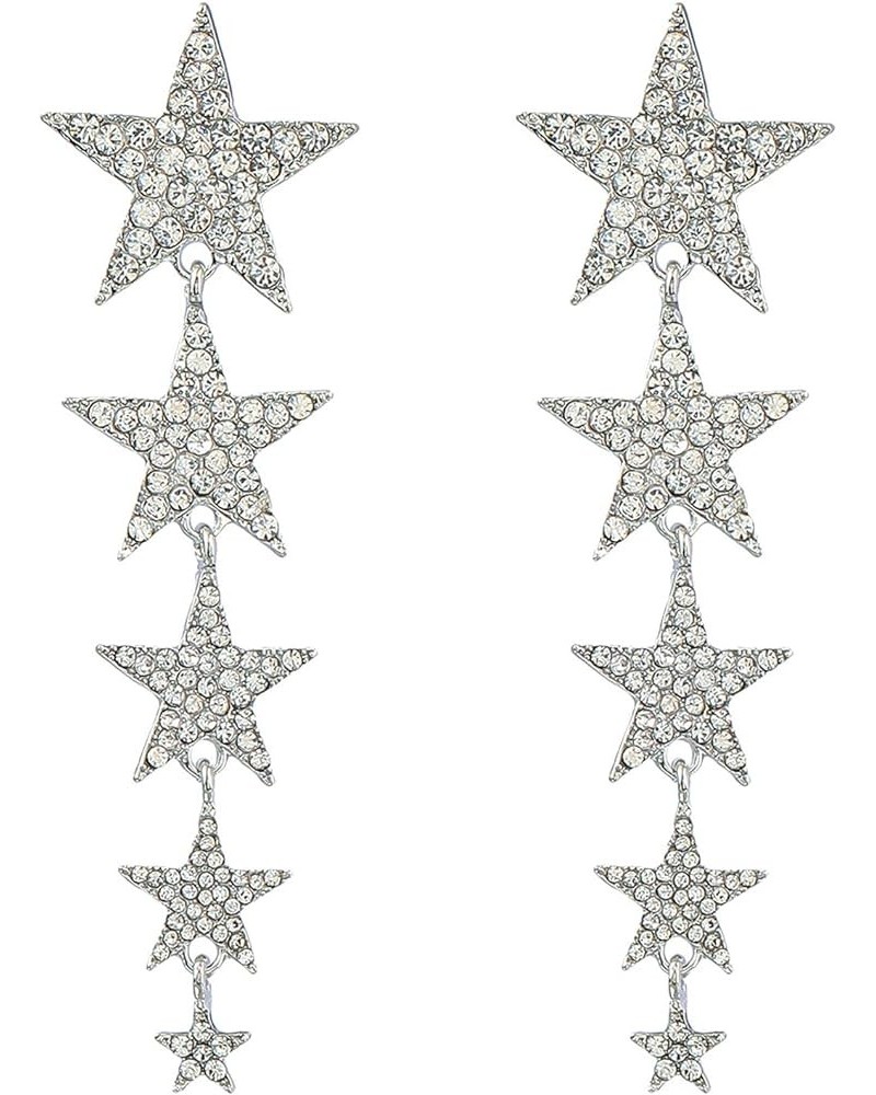 Gold/Star Star Earrings Y2K Sparkly Earrings for Women Statement Dangle Drop Earrings for Women Iridescent Earrings Rhineston...