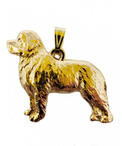 Newfoundland Dog 24k Gold Plated Pewter Pendant $14.82 Necklaces