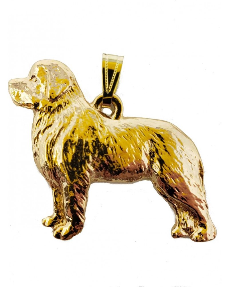 Newfoundland Dog 24k Gold Plated Pewter Pendant $14.82 Necklaces