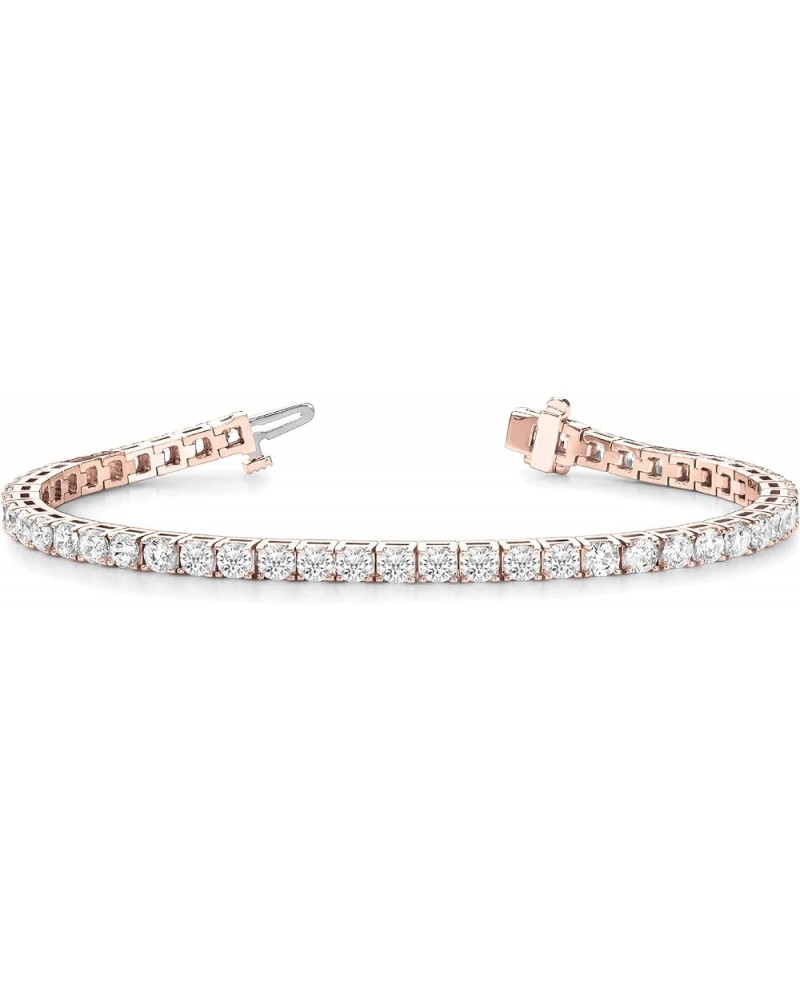 5 to 20 Carat LAB GROWN Classic Diamond Tennis Bracelet 4 Prong Ultra Premium Collection E-F SI1-SI2 Rose Gold 5.0 carats $50...