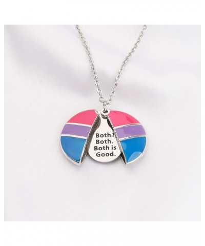 Bisexual Pride Necklace Bisexuality Pride Flag Pink Purple Blue Jewelry Bisexual Open Locket Necklace BOTH IS GOOD N $11.32 N...