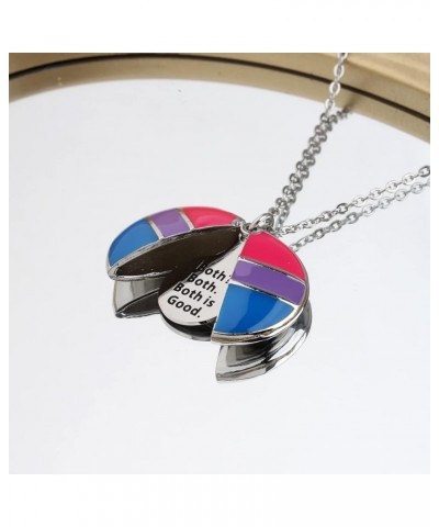 Bisexual Pride Necklace Bisexuality Pride Flag Pink Purple Blue Jewelry Bisexual Open Locket Necklace BOTH IS GOOD N $11.32 N...