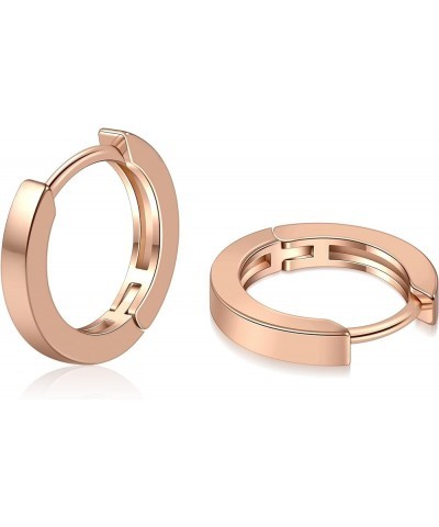 Small Gold Hoop Earrings for Women 14K Gold Plated Huggie Hoop Earrings C Rose Gold 10mm $10.43 Earrings