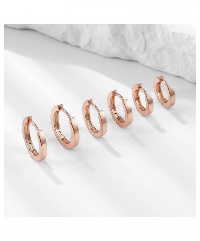 Small Gold Hoop Earrings for Women 14K Gold Plated Huggie Hoop Earrings C Rose Gold 10mm $10.43 Earrings