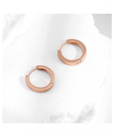 Small Gold Hoop Earrings for Women 14K Gold Plated Huggie Hoop Earrings C Rose Gold 10mm $10.43 Earrings