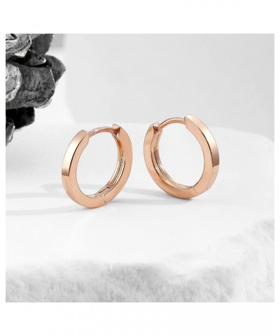 Small Gold Hoop Earrings for Women 14K Gold Plated Huggie Hoop Earrings C Rose Gold 10mm $10.43 Earrings