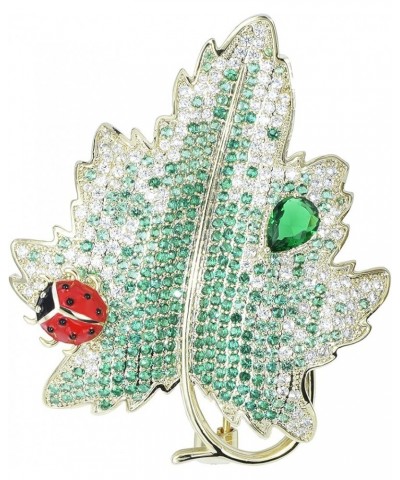 Elegant Green Enamel Leaf Brooch Pins Hat Pin Scarf Lapel Pin Mulberry Leaf Silkworm Jewelry Badge Crystal Green Leaf $10.03 ...