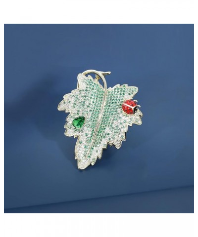 Elegant Green Enamel Leaf Brooch Pins Hat Pin Scarf Lapel Pin Mulberry Leaf Silkworm Jewelry Badge Crystal Green Leaf $10.03 ...