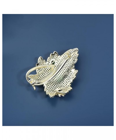 Elegant Green Enamel Leaf Brooch Pins Hat Pin Scarf Lapel Pin Mulberry Leaf Silkworm Jewelry Badge Crystal Green Leaf $10.03 ...