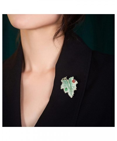 Elegant Green Enamel Leaf Brooch Pins Hat Pin Scarf Lapel Pin Mulberry Leaf Silkworm Jewelry Badge Crystal Green Leaf $10.03 ...