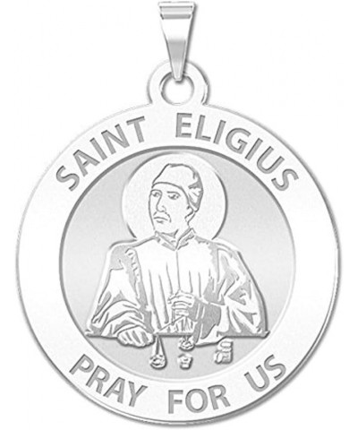 Saint Eligius Religious Medal - 2/3 Inch Size of Dime, Sterling Silver Medal Only $17.98 Pendants