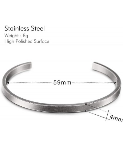 Personalized Bracelet Engraving Name/ID/Date Identification Bangle Bracelets for Women Men Girls Custom Stainless Steel Adjus...