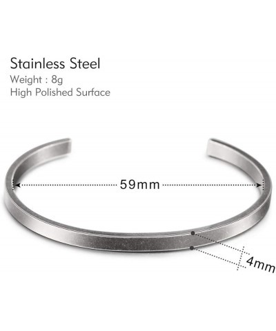 Personalized Bracelet Engraving Name/ID/Date Identification Bangle Bracelets for Women Men Girls Custom Stainless Steel Adjus...