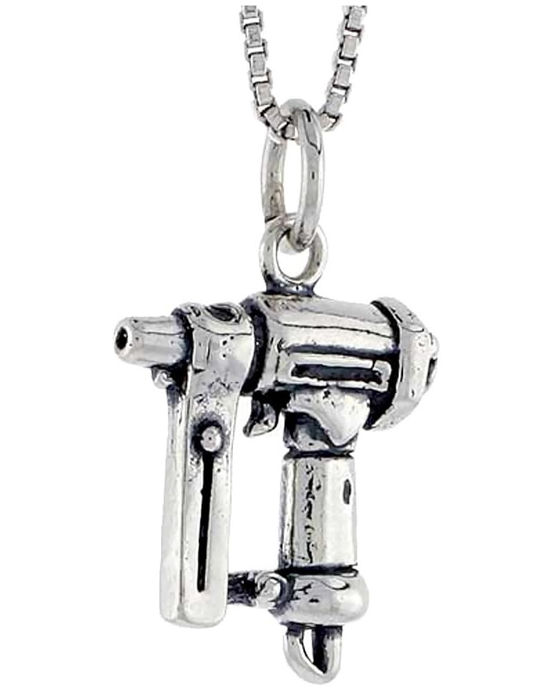 Sterling Silver Nail Gun Charm, 5/8 inch Tall $16.05 Pendants