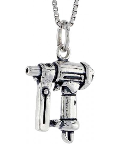 Sterling Silver Nail Gun Charm, 5/8 inch Tall $16.05 Pendants