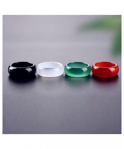 Jade Band Ring for Women Natural Chinese Style Widening Eternity Jade Ring Gift for Mother's Day (Color : White, Size : 9) 7 ...