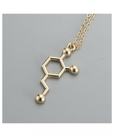 Fashion Jewelry Serotonin, Dopamine, Acetylcholine Biochemistry Molecule Pendant Necklace for Women Gift Dopamine Gold $11.04...