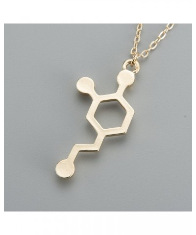 Fashion Jewelry Serotonin, Dopamine, Acetylcholine Biochemistry Molecule Pendant Necklace for Women Gift Dopamine Gold $11.04...