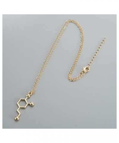 Fashion Jewelry Serotonin, Dopamine, Acetylcholine Biochemistry Molecule Pendant Necklace for Women Gift Dopamine Gold $11.04...