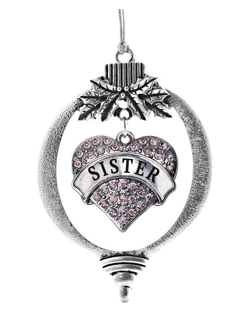 Nurse Charm Ornament - Silver Pave Heart Charm Holiday Ornaments with Cubic Zirconia Jewelry Pink Sister $10.39 Bracelets