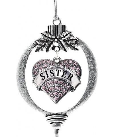 Nurse Charm Ornament - Silver Pave Heart Charm Holiday Ornaments with Cubic Zirconia Jewelry Pink Sister $10.39 Bracelets