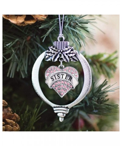 Nurse Charm Ornament - Silver Pave Heart Charm Holiday Ornaments with Cubic Zirconia Jewelry Pink Sister $10.39 Bracelets