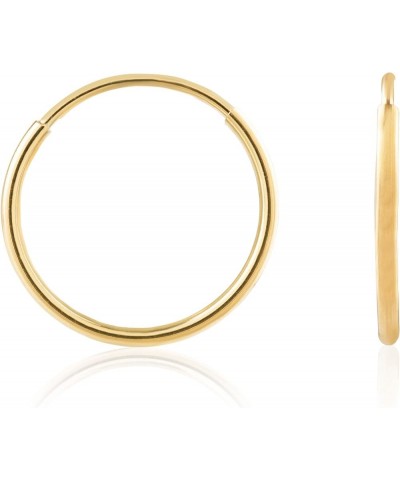 14K Yellow Gold Women's Endless Tube Hoop Earrings 1-1.25mm Thick 8-20mm Diameters - Singles and Pairs Available 9mm (0.35") ...