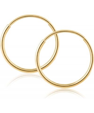 14K Yellow Gold Women's Endless Tube Hoop Earrings 1-1.25mm Thick 8-20mm Diameters - Singles and Pairs Available 9mm (0.35") ...