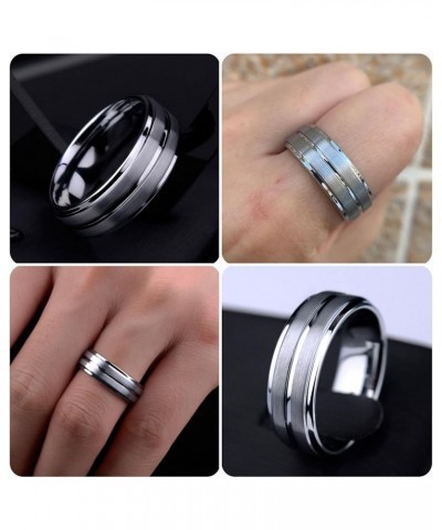 Newshe Wedding Rings Set for Him and Her Women Mens Tungsten Bands Sterling Silver Couples Size 5-12 Men's Size 8 & Women's S...