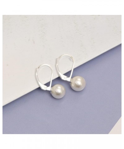 925 Sterling Silver Pearl Earrings, Cubic Zirconia Leverback Stud Earring for Women Pearl Leverback $16.23 Earrings