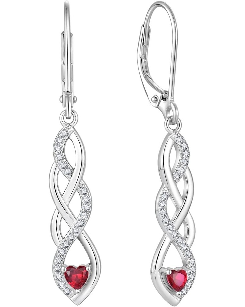 925 Sterling Silver Infinity Dangle Earrings - Heart Infinity Love French Buckle Earrings for Women 07-ruby-Jul $28.52 Earrings