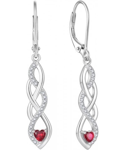 925 Sterling Silver Infinity Dangle Earrings - Heart Infinity Love French Buckle Earrings for Women 07-ruby-Jul $28.52 Earrings