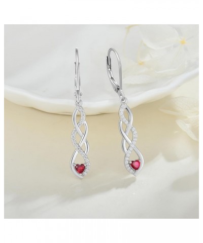 925 Sterling Silver Infinity Dangle Earrings - Heart Infinity Love French Buckle Earrings for Women 07-ruby-Jul $28.52 Earrings