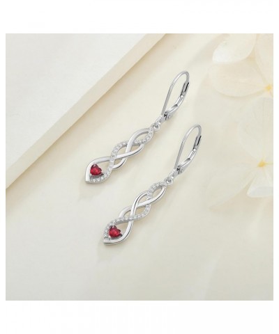 925 Sterling Silver Infinity Dangle Earrings - Heart Infinity Love French Buckle Earrings for Women 07-ruby-Jul $28.52 Earrings