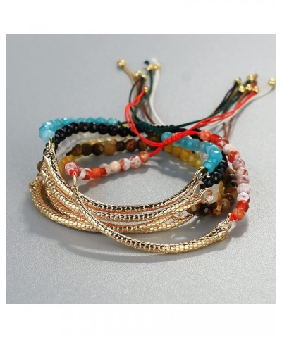 Friendship Bracelets Handmade Single Strand Gold Beaded Bar Bracelets Chic Bangle Colorful 06J $7.12 Bracelets