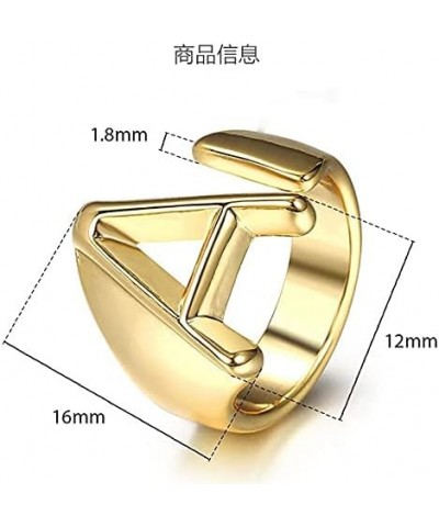 Initial Ring Statement Adjustable 18K Gold Plated Fashion Cuff Rings Alphabet Letter A to Z Resizable Knuckle Ring for Women ...