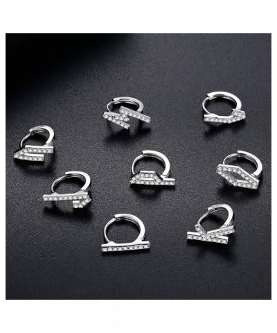 925 Sterling Silver Initial Hoop Earrings Cubic zirconia Letter A-Z Name Alphabet Earrings for Women Girls Letter D $12.88 Ea...