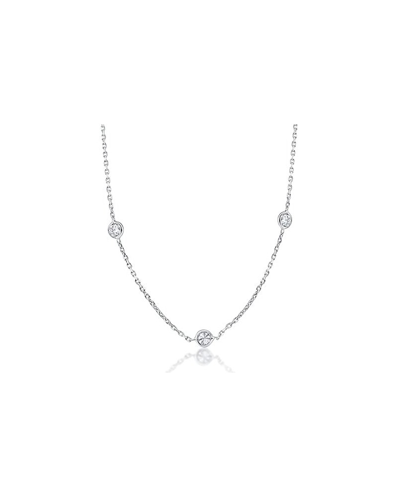 1 1/5Ct Diamonds By The Yard Necklace Lab Grown in 14k White or Yellow Gold White Gold $280.55 Necklaces