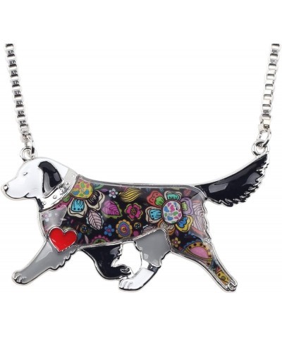 Love Pets Enamel Zinc Alloy Golden Retriever Necklace Dog Animal Pendant Women Jewelry 24 Grey $11.20 Necklaces