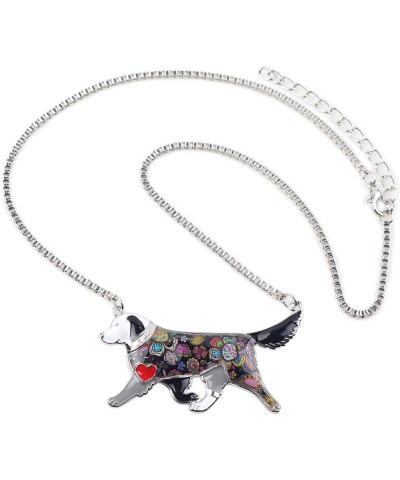 Love Pets Enamel Zinc Alloy Golden Retriever Necklace Dog Animal Pendant Women Jewelry 24 Grey $11.20 Necklaces