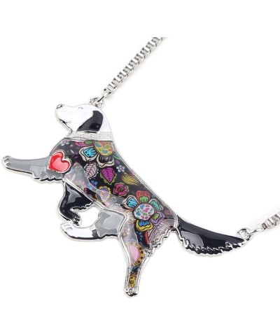 Love Pets Enamel Zinc Alloy Golden Retriever Necklace Dog Animal Pendant Women Jewelry 24 Grey $11.20 Necklaces