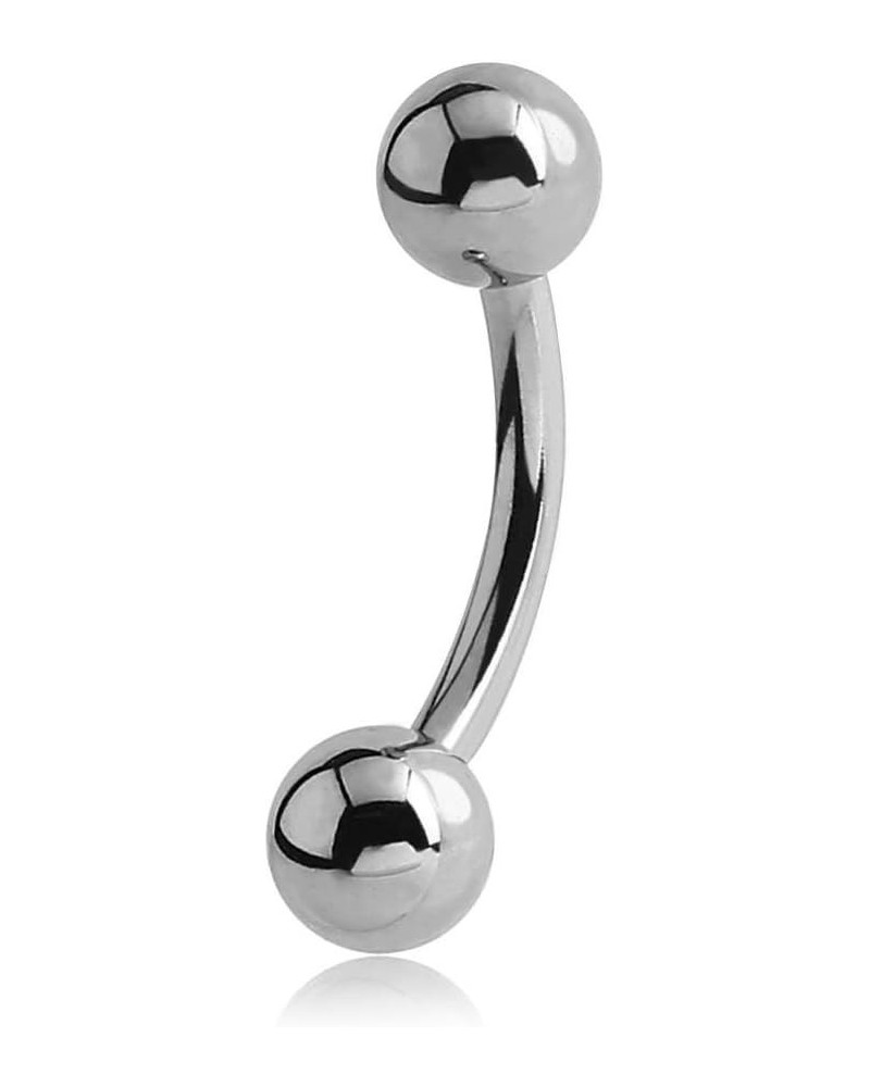 16 Gauge Curved Barbell 316L Surgical Steel 10mm (3/8") 3mm Balls $6.50 Body Jewelry