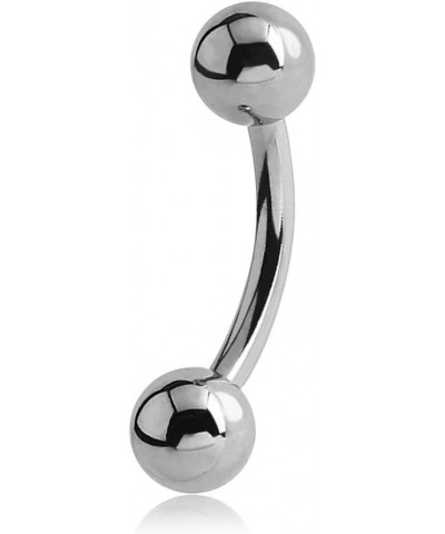 16 Gauge Curved Barbell 316L Surgical Steel 10mm (3/8") 3mm Balls $6.50 Body Jewelry